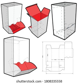 Dispenser Box and Die-cut Pattern. The .eps file is full scale and fully functional. Prepared for real cardboard production.