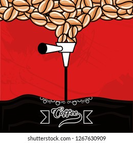 dispenser coffee tap with grains