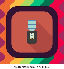 dispenser flat icon with long shadow, vector illustration