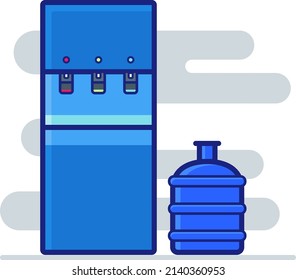 Dispenser and gallon Vector illustration, Icon, Cartoon.