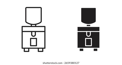 Dispenser-Symbol-Set, Linie und schwarzen Glyphe-Stil für Lebensmittel-App-Website.