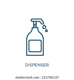 dispenser icon. Thin linear dispenser outline icon isolated on white background. Line vector dispenser sign, symbol for web and mobile
