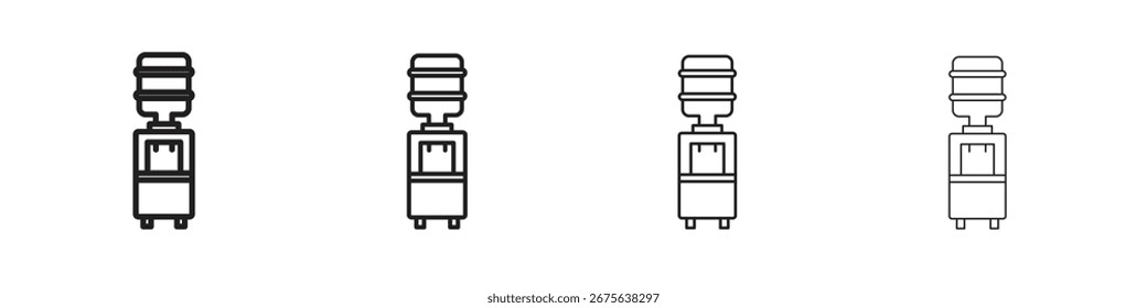 Ilustración vectorial del icono del dispensador, icono del diseño de la línea. Trazos editables.