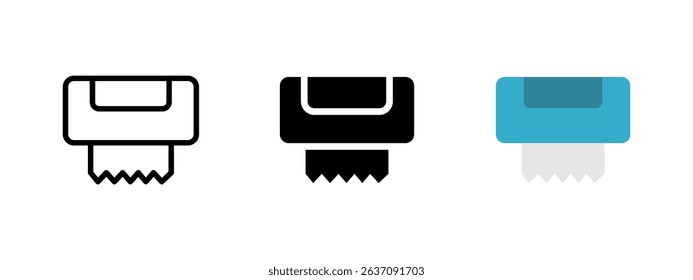 Dispenser icon. Wall-mounted paper towel holder with jagged sheet vector illustration. Public restroom hygiene symbol. Hand drying and sanitary cleaning equipment sign. Absorbent tissue pictogram.