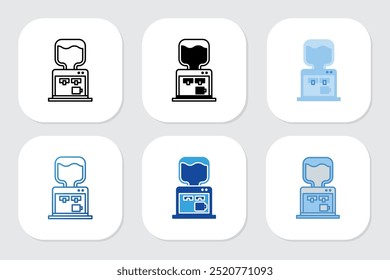 ícones de dispensador com vários estilos de design