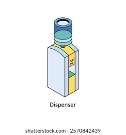 Dispenser isometric Colored illustration. EPS File stock illustration