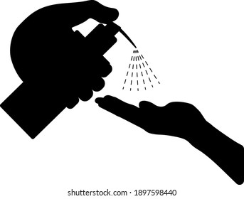 Dispenser Of Liquid Soap Icon. Black Glyph Design. Vector Illustration.