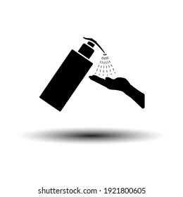 Dispenser Of Liquid Soap Icon. Black on White Background With Shadow. Vector Illustration.