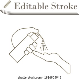 Dispenser Of Liquid Soap Icon. Editable Stroke Simple Design. Vector Illustration.
