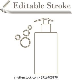 Dispenser Of Liquid Soap Icon. Editable Stroke Simple Design. Vector Illustration.
