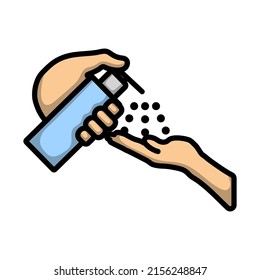 Dispensador De Icono De Jabón Líquido. Contorno de negrita editable con diseño de relleno de color. Ilustración vectorial.