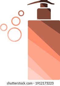 Dispenser Of Liquid Soap Icon. Flat Color Ladder Design. Vector Illustration.