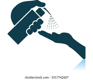 Dispenser Of Liquid Soap Icon. Shadow Reflection Design. Vector Illustration.