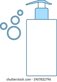Dispenser von Flüssigseife Symbol. Einfach mit dem Design der blauen Füllung übereinstimmen. Vektorgrafik.