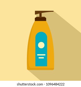 Dispenser lotion sun icon. Flat illustration of dispenser lotion sun vector icon for web design