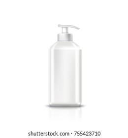 Dispenser Pump Plastic Bottle White.