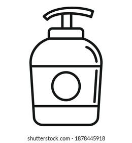 Dispenser Seifensymbol. Outline-Dispenser-Seife, Vektorsymbol für Webdesign einzeln auf weißem Hintergrund