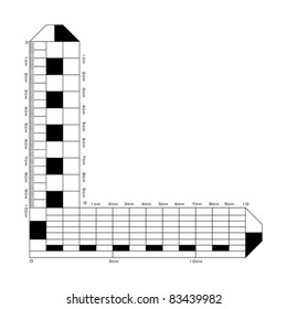 Dispensing dimension rulers in millimeters. Vector.