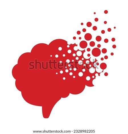 Dispersing brain icon. Vector Illustrator.