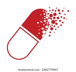 Dispersing capsule icon. Vector Illustrator.