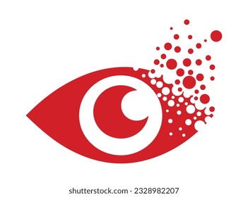 Dispersing eye icon. Vector Illustrator.