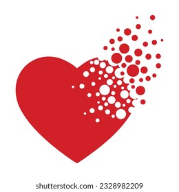 Dispersing heart icon. Vector Illustrator.