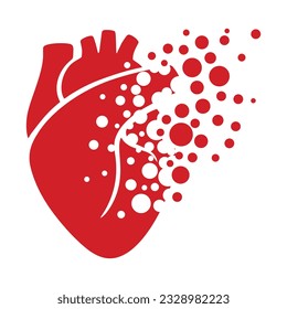 Dispersing heart icon. Vector Illustrator.