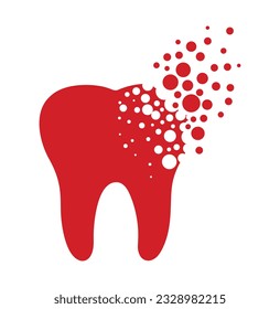 Dispersing tooth icon. Vector Illustrator.