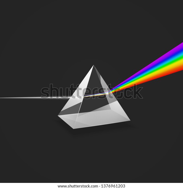 Dispersion Colorful Spectrum Light Experiment Glass Stock Vector ...