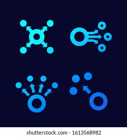 dispersion icons for web, vector