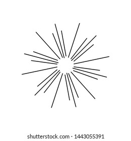 Dispersion, suburst, explosion effects, doodles on white background EPS Vector