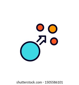 dispersion, vector icon with outline