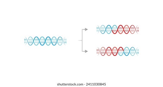 Diseño Científico Dispersivo de Replicación de ADN. Ilustración vectorial.