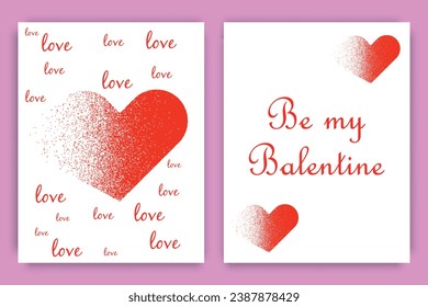 Dispersive heart. Heart template for your Valentine's Day design. Vector illustration.