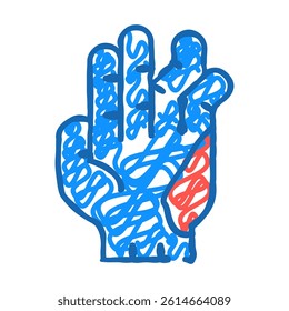 displaced fracture doodle icon sketch vector. displaced fracture sign. isolated symbol illustration