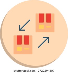 Ícone de estilo de círculo plano de deslocamento