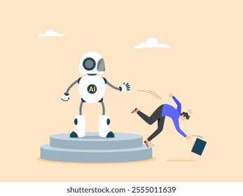 The displacement of human work by AI has an impact on jobs