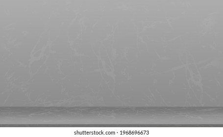 Display, 3d Mock up empty studio room in grey marble background. Front view of empty Gallery Interior in marble texture on floor and wall, Minimal blank room,Vector Abstract with copy space background