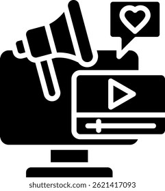 Display Ads Icon Glyph Vector Illustration