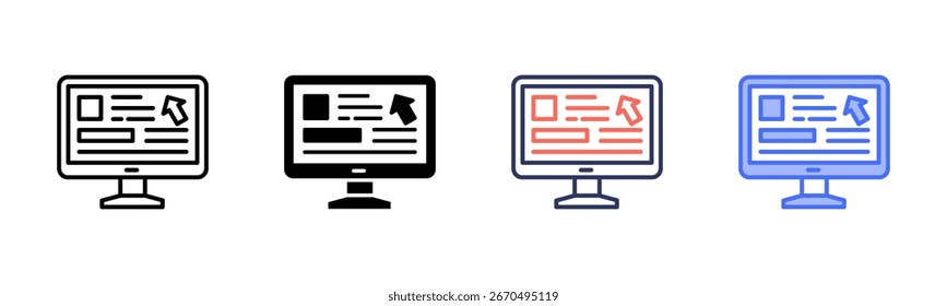 Display Ads icon set multiple style collection