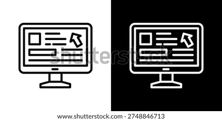 Display Ads Icon Set Vector Collection Isolated In Black And White