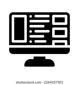 display advertising glyph icon vector. display advertising sign. isolated symbol illustration