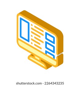 Anzeige eines isometrischen Vektors der Werbung. Werbezeichen anzeigen. einzelne Symbolillustration