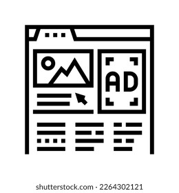 display advertising line icon vector. display advertising sign. isolated contour symbol black illustration