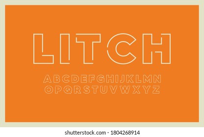 Mostrar el conjunto de tipos de letra del alfabeto. El contorno de la tipografía es elegante.