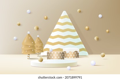 Display background and 3d podium for product presentation