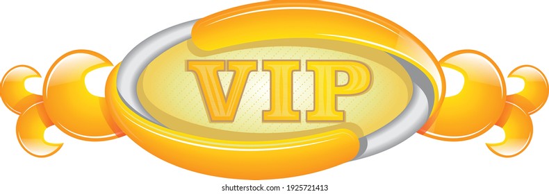 Display badge VIP, metallic with golden elements