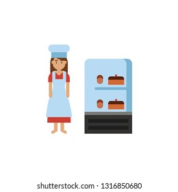 display, bakery color icon. Element of color bakery illustration. Premium quality graphic design icon. Signs and symbols collection icon for websites, web design, mobile app