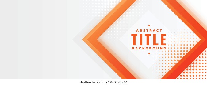 display banner with orange diamond shape and text space