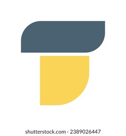 Display bauhaus vector font bold letter logo T alphabet capital geometry Typeface abc element for social media, web design, poster, banner, greeting card